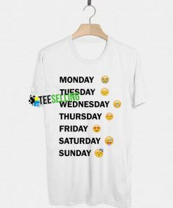 Emoji Days Of The Week T shirt Adult Unisex Size S-3XL