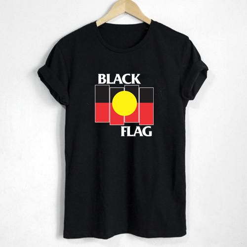 Black Flag X Aboriginal Flag T Shirt Adult Unisex Size S-3XL