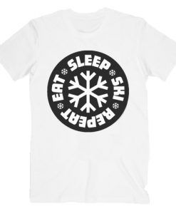 Eat Sleep Ski Repeat T shirt Unisex Adult Size S-3XL