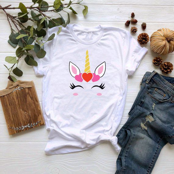 Download Unicorn Head Svg T Shirt Adult Unisex Size S 3xl