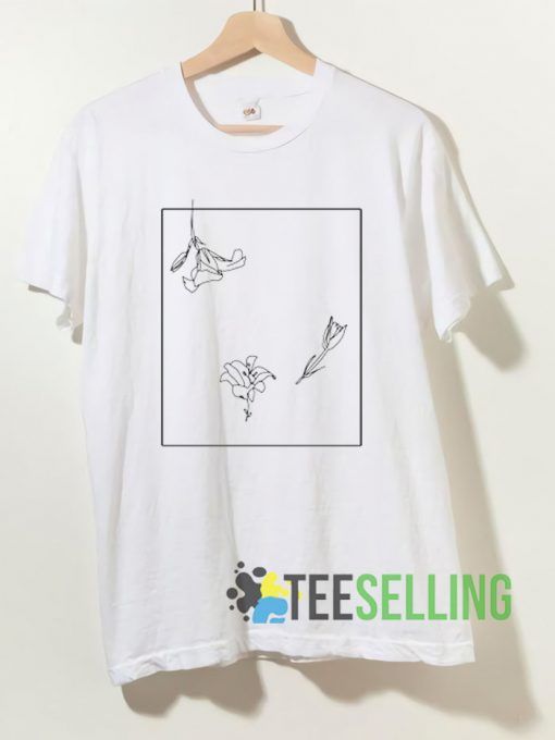 Flower Line Art T shirt Unisex Adult Size S-3XL