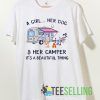 A Girl Her Dog And Her Camper T shirt Unisex Adult Size S-3XL