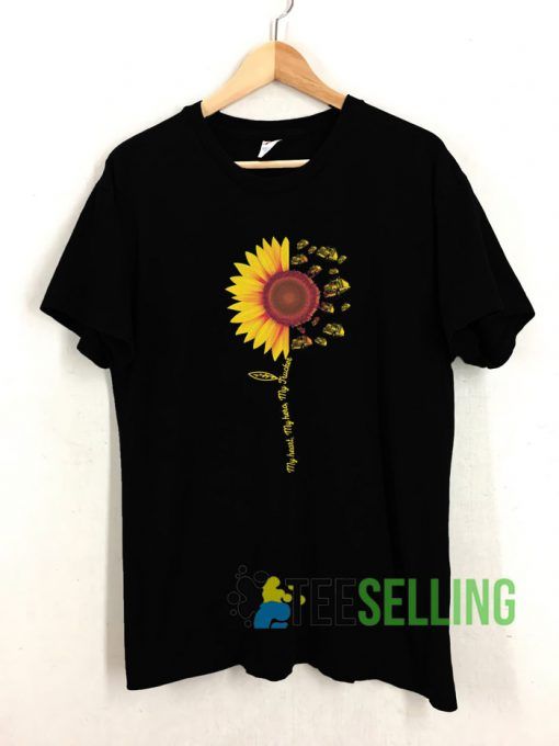 Sunflower my heart my hero my Trucker T shirt Unisex Adult Size S-3XL