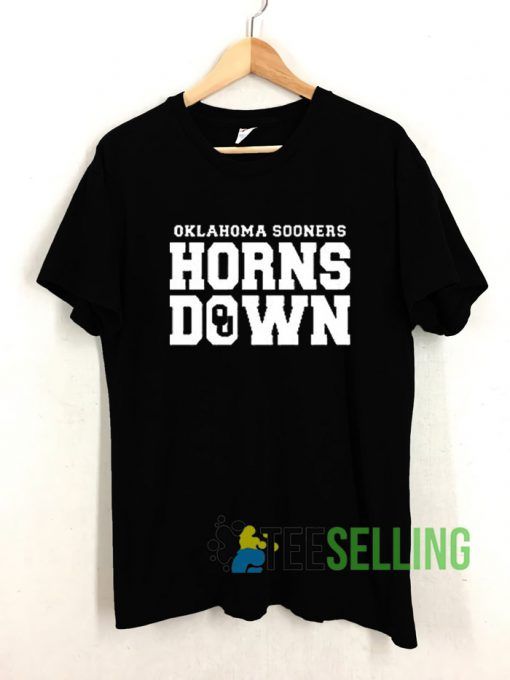 Oklahoma Sooners Horns Down T shirt Adult Unisex Size S-3XL