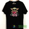 Baby Yoda Reading Book In Flower T shirt Adult Unisex Size S-3XL