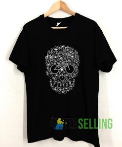 Bicycle Skull Graphic T shirt Adult Unisex Size S-3XL