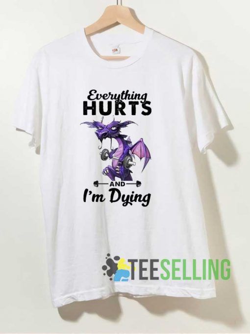 Everything Hurts Dragon Cartoon Tshirt
