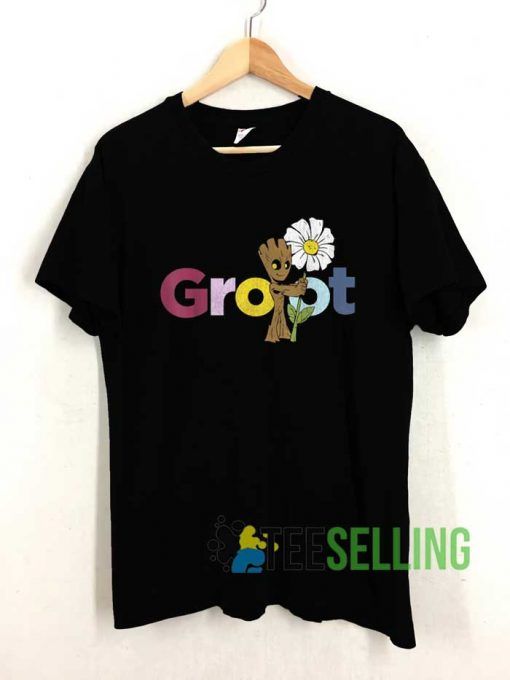 Galaxy Groot Font Flower Tshirt